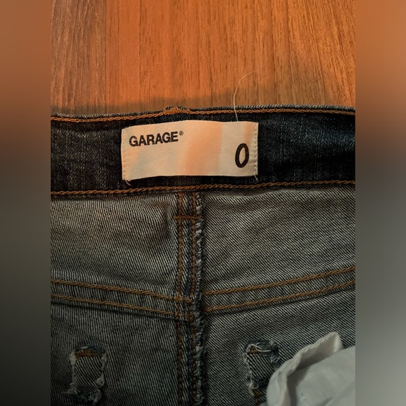 Distressed High Rise Garage Denim Shorts - Picture 4 of 5